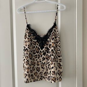 Cheetah Tank Top with Lace Detailing